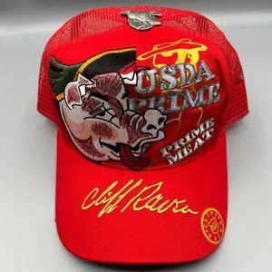 Vintage Cliff Raven Hat Red Ed Hardy Japanese tattoo Snap back Trucker Cap 90s
